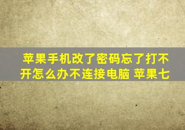 苹果手机改了密码忘了打不开怎么办不连接电脑 苹果七